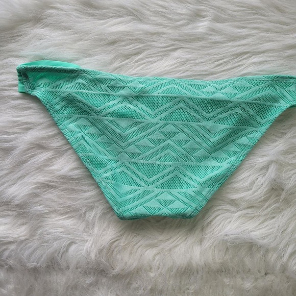 Malibu Dream Girl Eyelet Hipster Swim Bikini Bottom Mint Green Size Medium - Picture 2 of 6